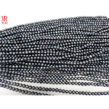 6-7mm filamento gris negro de la perla de agua dulce (ES294)